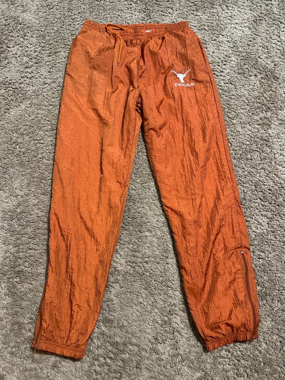 Vintage Texas Longhorns “triple burnt” windbreaker pants 90s size large